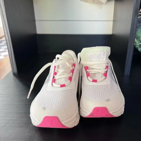 On Running Cloud monster - Women's Athletic Shoes - White and Pink - Picture 1 of 5